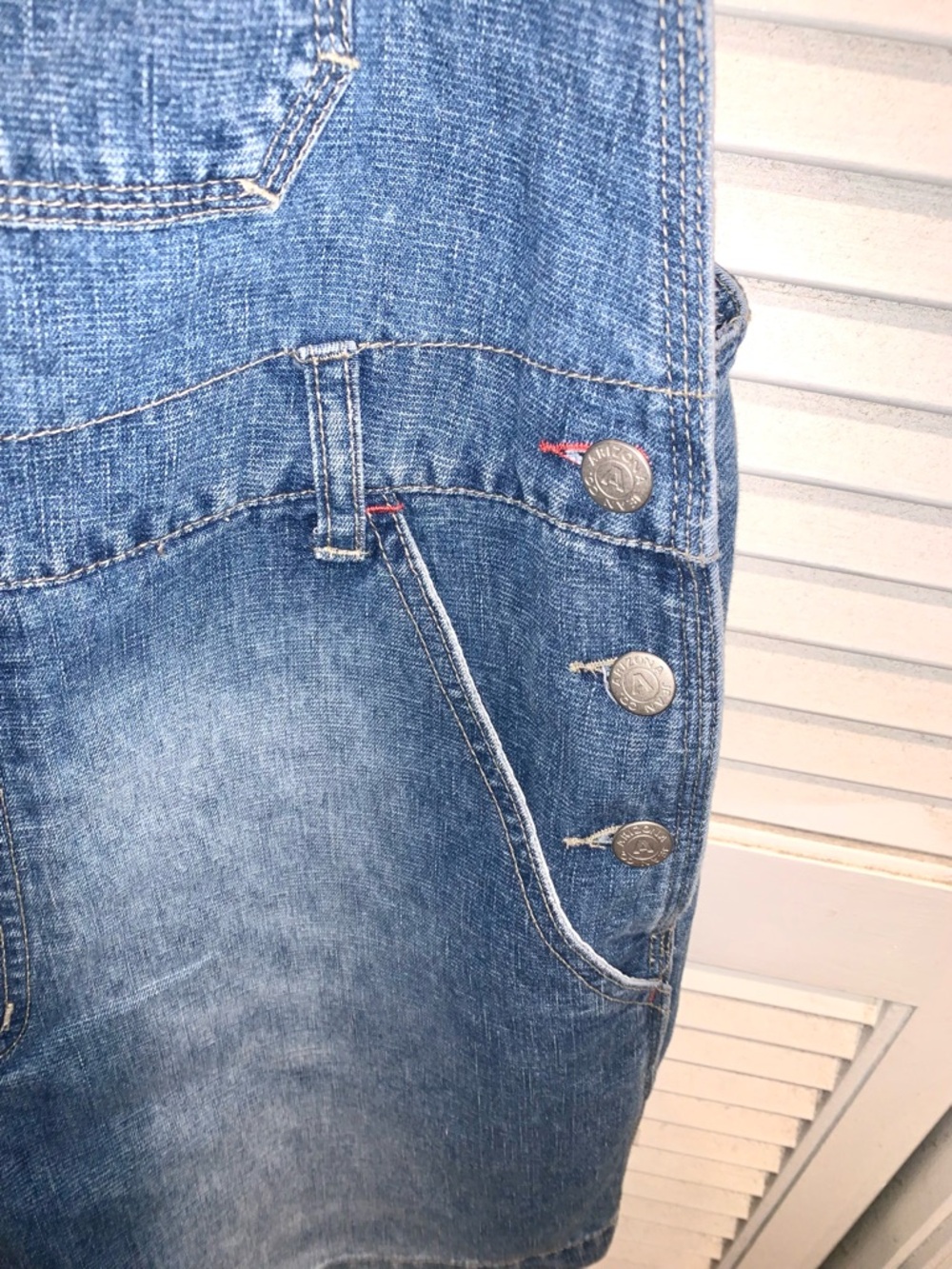 Vintage Y2k Denim Shorts Bib Overalls Women’s size Large - Picture 5 of 9